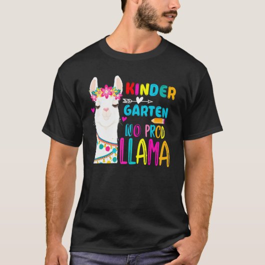Team Kindergarten Teacher Rainbow No Prob Llama 10 T-Shirt (Vorderseite)
