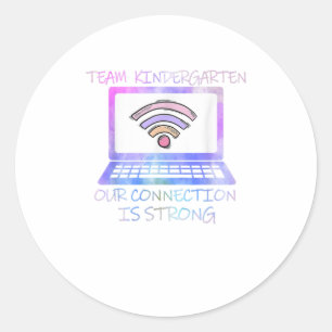 Team Kindergarten unsere Verbindung stark Runder Aufkleber