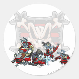 Team Krawk Insel-Gruppe Runder Aufkleber