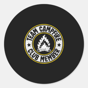 Team Lagerfeuer Clubmitglied Camping Crew RV Famil Runder Aufkleber