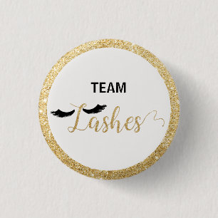 Team Lashes Gender Reveal Baby Shower Game Button