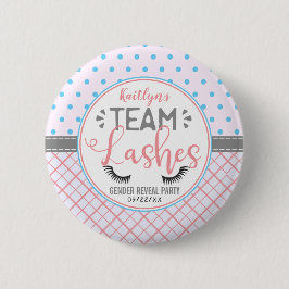 "Team Lashes" Modernes Party der Geschlechteroffen Button