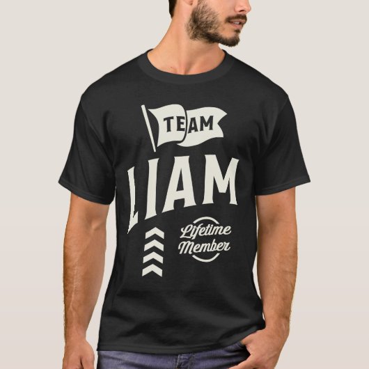Team Liam Lifetime Member Personalisiert Name Liam T-Shirt (Vorderseite)