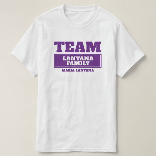 Team lila personalisierte Familie oder Gruppe T - T-Shirt (Design vorne)