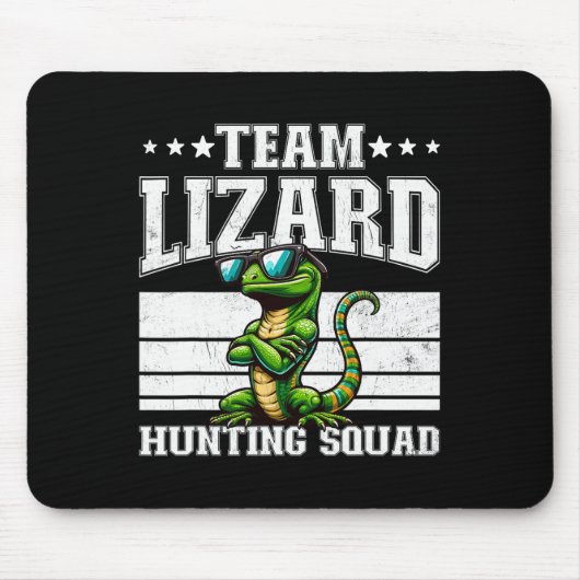 Team Lizard Jagdkommad Funny Retro Gecko Lizard Mousepad (Vorne)