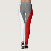 Team & Lüfter Rot/Grau/Weiß-Maskottchen Leggings (Rückseite)