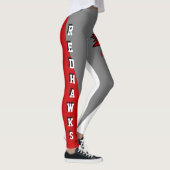 Team & Lüfter Rot/Grau/Weiß-Maskottchen Leggings (Rechts)