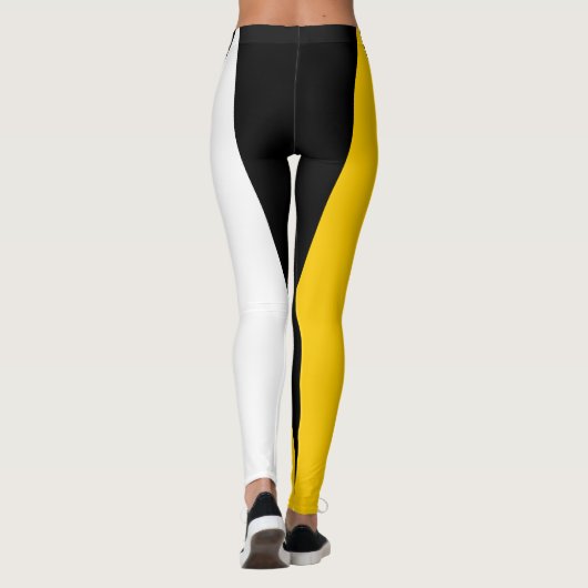 Team & Lüfter Schwarz/Grün/Gold/Weiß-Maskottchen Leggings (Rückseite)