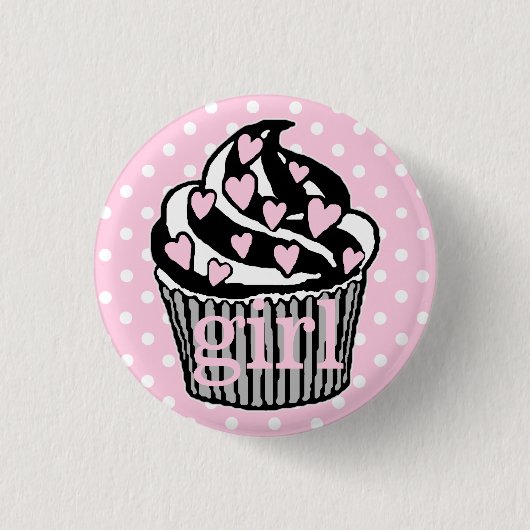 Team Mädchen-Baby Dusche Button (Vorderseite)