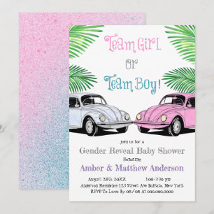 Team Mädchen oder Team Junge Gender Reveal Baby Sh