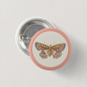 Team Mädchen Rosa Schmetterling Knopf Button (Vorne & Hinten)
