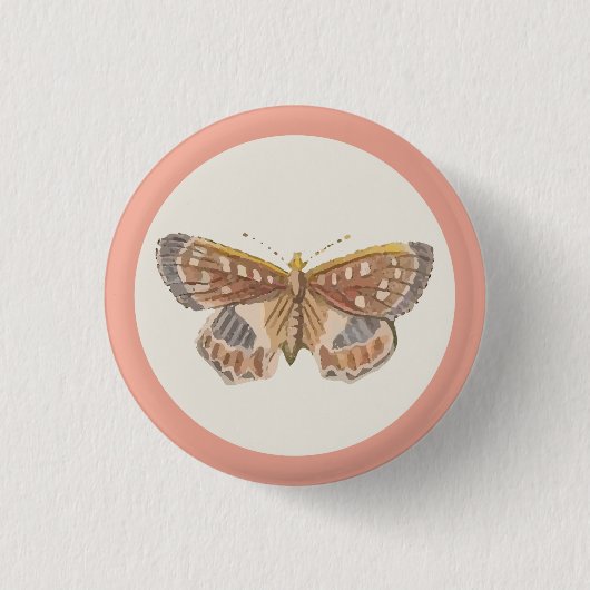 Team Mädchen Rosa Schmetterling Knopf Button (Vorderseite)
