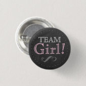 Team-Mädchen-Rosa-Tafel-Babyparty Button (Vorne & Hinten)