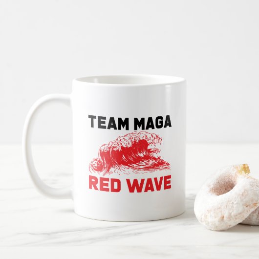 Team Maga Red Wave Kaffee Tasse (Mit Donut)