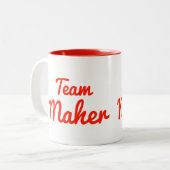 Team Maher Zweifarbige Tasse (Vorderseite Links)