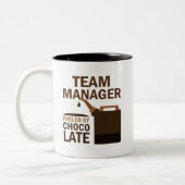 Team-Manager-(lustige) Schokolade Zweifarbige Tasse (Links)