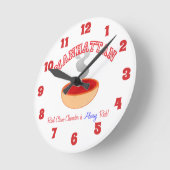 Team Manhattan Clam Chowder Runde Wanduhr (Winkel)