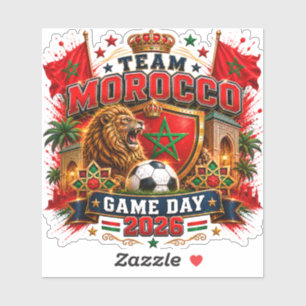 Team Marokko Spieltag 2026 Fußball Fan Die-Cut Aufkleber
