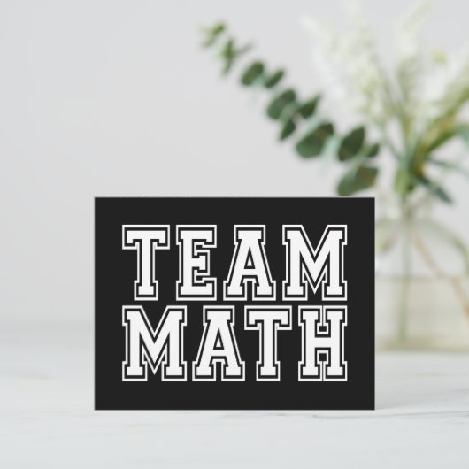 Team Math Postkarte (Stehend Vorderseite)
