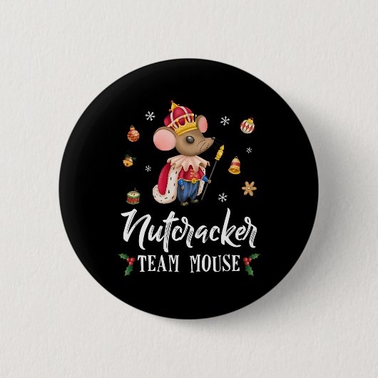Team Maus Nussknacker Weihnachtstanz Spaß Soldat Button (Vorderseite)