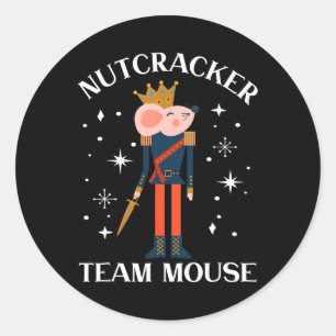 Team Maus Nussknacker Weihnachtstanz Spaß Soldat Runder Aufkleber