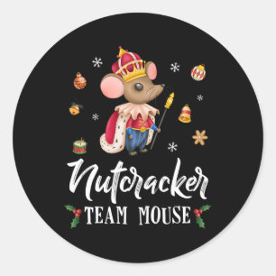 Team Maus Nussknacker Weihnachtstanz Spaß Soldat  Runder Aufkleber