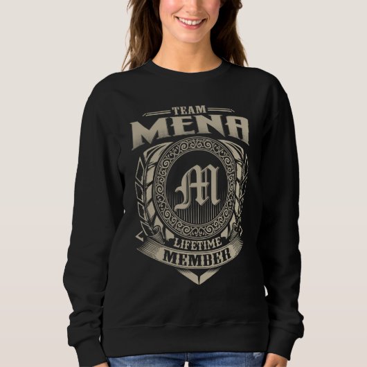 Team MENA Lebenslanges Mitglied Nachname MENA Fami Sweatshirt (Vorderseite)