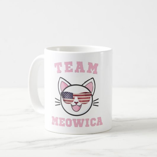 TEAM MEOWICA FUNNY CAT LOVER AMERICAN TOKYO-2021 KAFFEETASSE (Vorderseite Links)