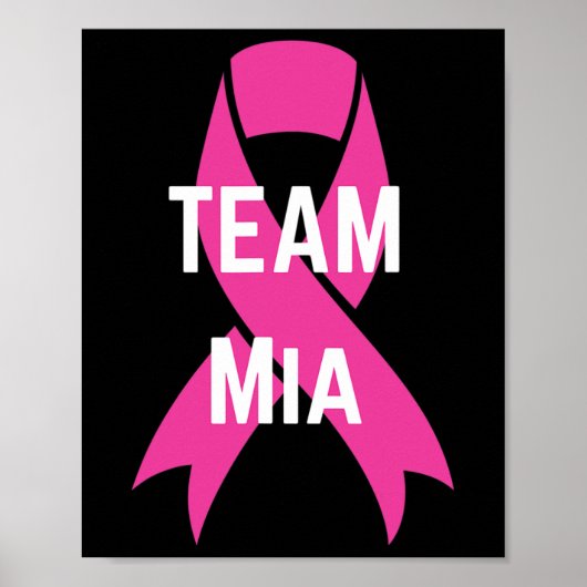 Team Mia Personalisiert Breast Cancer Support Shir Poster (Vorne)