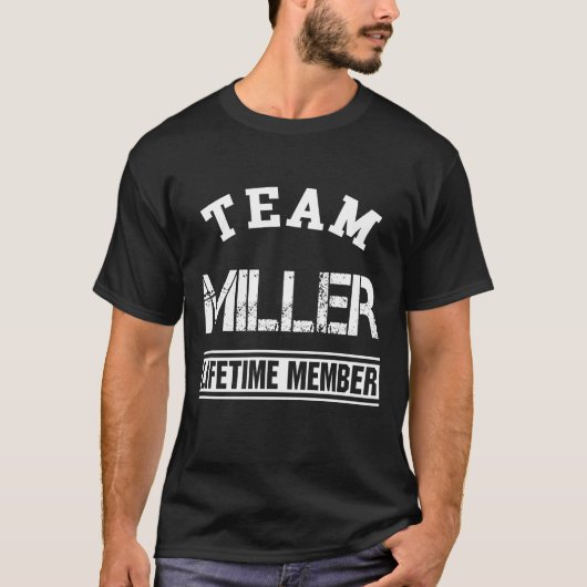 Team Miller Lifetime Mitglied Nachname Familienges T-Shirt (Vorderseite)