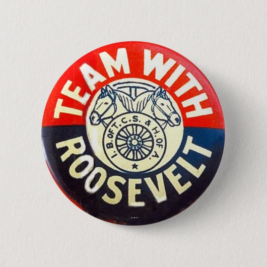 Team mit Roosevelt - Knopf Button (Vorderseite)
