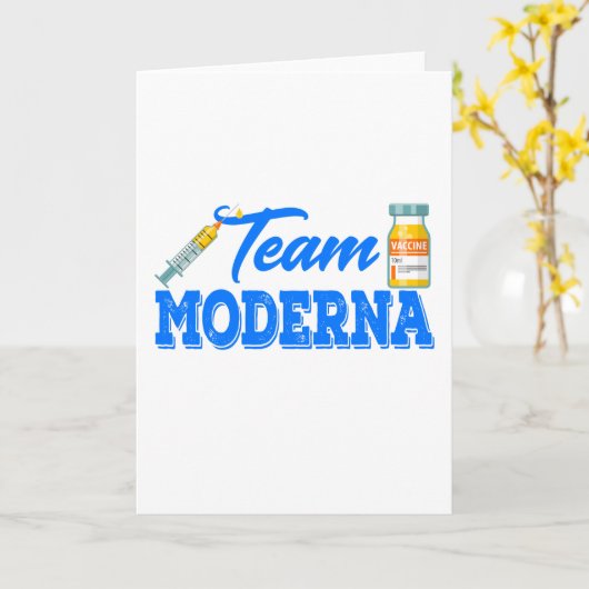 Team Moderna Funny Vaccine Karte (Gelbe Blume)