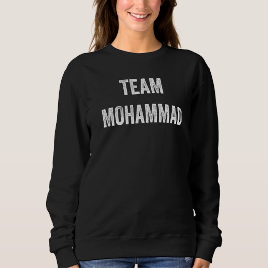 Team Mohammad Go Mohammad Unterstützer Cheer Fan Sweatshirt (Vorderseite)