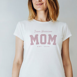 Team Mom niedlich personalisiert pink T-Shirt