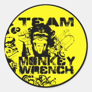 Team Monkey Wrench Runder Aufkleber