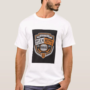 Team Moto 93 Orange Racing Wappen T-Shirt