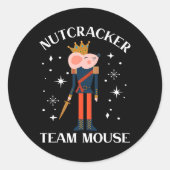 Team Mouse Nutcracker Christmas Dance Fun Soldier  Runder Aufkleber (Vorderseite)