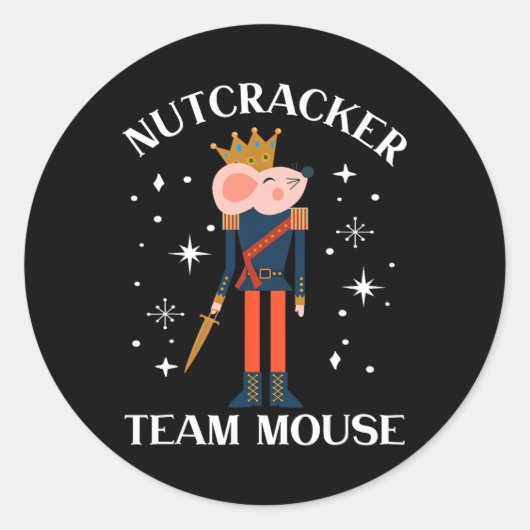 Team Mouse Nutcracker Christmas Dance Fun Soldier Runder Aufkleber (Vorderseite)