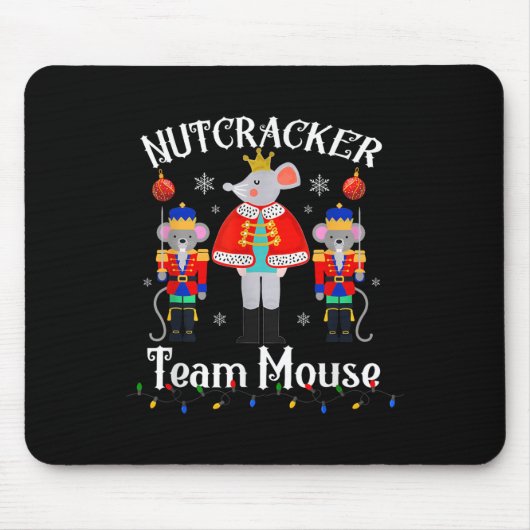 Team Mouse Nutcracker Christmas Dance Funny Soldie Mousepad (Vorne)
