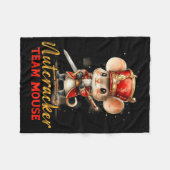 Team Mouse Nutcracker Christmas Dance Pajamas Kids Fleecedecke (Vorderseite (Horizontal))