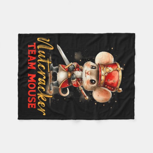 Team Mouse Nutcracker Christmas Dance Pajamas Kids Fleecedecke (Vorderseite (Horizontal))