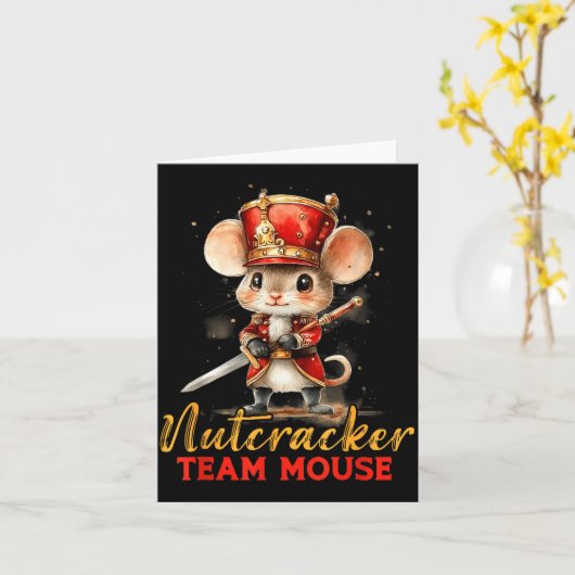 Team Mouse Nutcracker Christmas Dance Pajamas Kids Karte (Gelbe Blume)