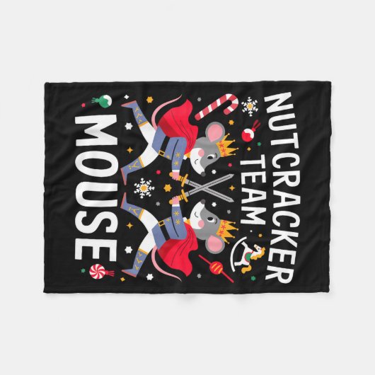 Team Mouse Nutcracker Shirt Christmas Dance Funny Fleecedecke (Vorderseite (Horizontal))