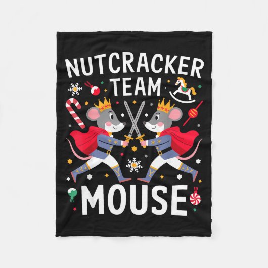 Team Mouse Nutcracker Shirt Christmas Dance Funny Fleecedecke (Vorderseite)