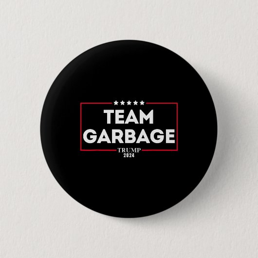 Team Müll für Trump 2024 1 Button (Vorderseite)