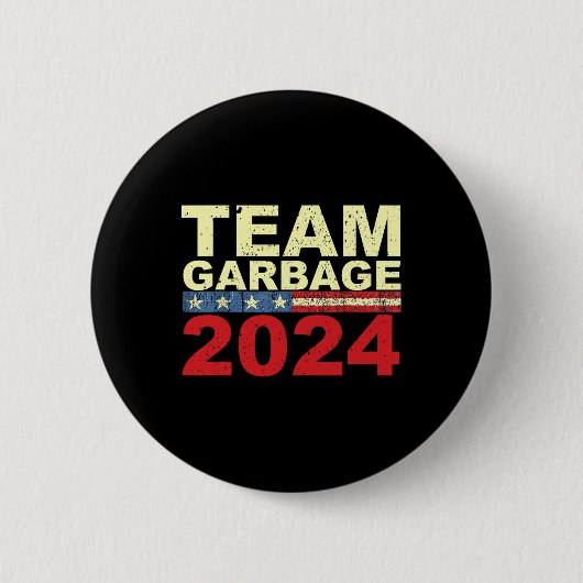 Team Müll für Trump 2024 Wahlen 2024 Abstimmung fü Button (Vorderseite)
