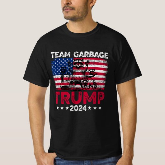 Team Müll für Trump-Unterstützer 2024 Wahlen T-Shirt (Vorderseite)