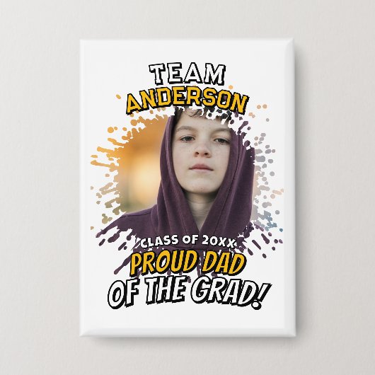 Team [Nachname] Stolz auf den Absolventen Papa Fot Button (Vorderseite)