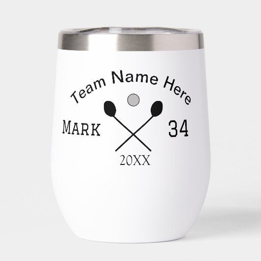 Team Name hier geben Name Nummer Ball Paddle Golf (Rückseite)