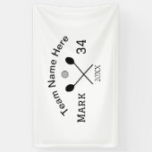 Team Name hier geben Name Nummer Ball Paddle Golf Banner (Vertikal)